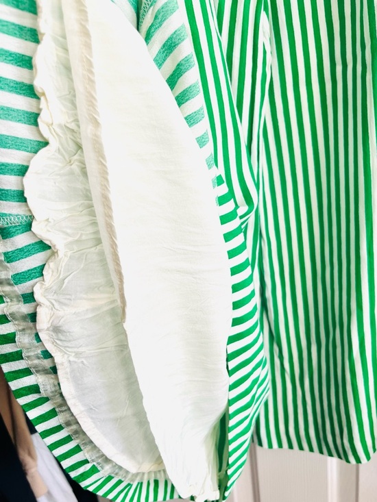 Anthropologie Green and White Striped Wide Leg Pants - Picture 7 of 10